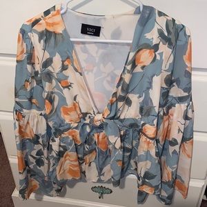 Vici Floral Blouse with Tie Front